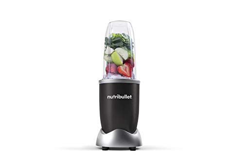 NutriBullet NB9-1301K Pro 13 Pcs Onyx Black, 900W & 24 Ounce Tall Cup with Standard Lip Ring, Clear/Gray