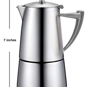 Cuisinox Roma 4-Cup Stainless Steel Stovetop Moka Espresso Maker