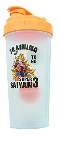 Dragon Ball Z Super Saiyan Goku Gym Shaker Bottle -20-ounce BPA-Free Plastic Blender Bottle With Whisk Ball - Protein Shake, Meal Replacement, Smoothie Mixer - Gym Workout Accessory - Ideal DBZ Gifts
