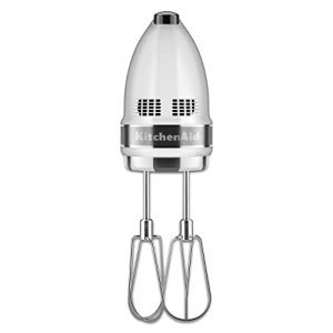 KitchenAid KHM7210WH 7-Speed Digital Hand Mixer with Turbo Beater II Accessories and Pro Whisk - White