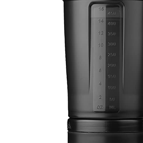 BlenderBottle Shaker Bottle with Pill Organizer and Storage for Protein Powder, ProStak System, 22-Ounce, Midnight Black