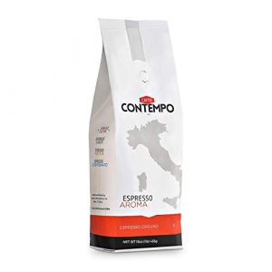 CAFFÉ CONTEMPO Italian Style Espresso, Aroma Blend, 1 LB Fine Grind, Dark Roast, Freshly Roasted Ground Coffee