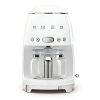 Smeg DCF02WHUK Drip Coffee Machine, 10 Cup Capacity, Auto-Start Mode, Reuseable Filter, Digital Display, Anti-Drip System, Aroma Intensity Option, 1.4 Litre Tank, White