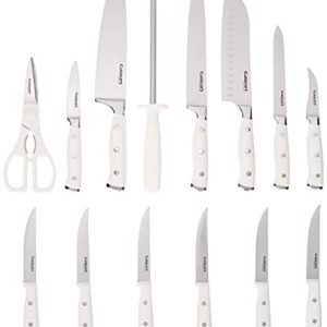 Cuisinart C77WTR-15P Classic Forged Triple Rivet, 15-Piece Knife Set, White