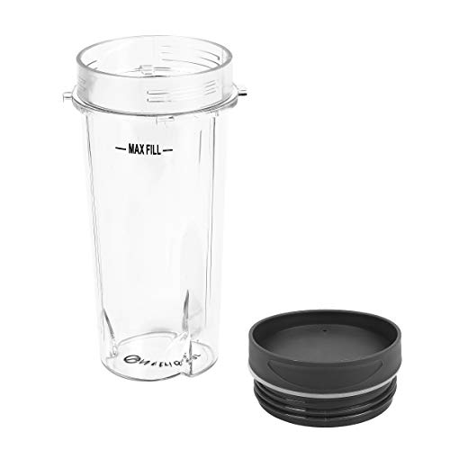 Ninja Single Serve 16-Ounce Cups Set by Preferred Parts (Pack of 4) | Comparable with Nutri Ninja BL770 BL780 BL660 Professional Blender