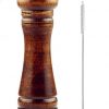 Wooden Pepper Mill or Salt Mill with a cleaning brush - 8 inch tall - Best Pepper or Salt Grinder Wood with a Adjustable Ceramic Rotor and easily refillable - Oak Wood Pepper Grinder for your kitchen
