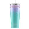 Ice Shaker 26oz Stainless Steel Tumbler as seen on Shark Tank | Vacuum Insulated Bottle with Flex Lid and Straw for Hot and Cold Drinks (Mermaid) | Gronk Shaker