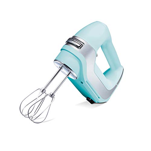 Hamilton Beach Professional 5-Speed Electric Hand Mixer with Snap-On Storage Case, QuickBurst, Stainless Steel Twisted Wire Beaters and Whisk, Mint (62658)