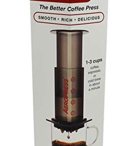 AEROPRESS Coffee and Espresso Maker - Quickly Makes Delicious Coffee Without Bitterness - 1 to 3 Cups Per Pressing