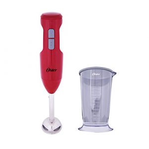 Oster Versatile Turbo Function Stick Mixer Hand Blender - 250 Watt - Turbo function - Stainless Steel Shaft and Blade - FPSTHB2610R - Red Color