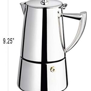 Cuisinox Roma 10-Cup Stainless Steel Stovetop Moka Espresso Maker