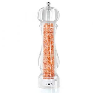 LHS Pepper Mill Grinder Salt Grinder Peppercorn Grinders with Adjustable Coarseness-Clear