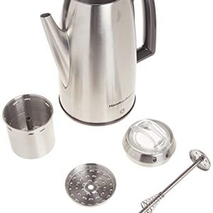 Hamilton Beach 12 Cup Electric Percolator Coffee Maker with Cool Touch Handle, Stainless Steel (40614R)