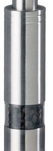 Fletchers' Mill Stainless-Steel Pump and Grind Pepper Mill, , Modern Thumb Button Grinder, One-Handed Operation, Perfect For Restaurant Staff