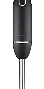 Chefman Immersion Stick Hand Blender with Stainless Steel Shaft & Blades Powerful Ice Crushing 2-Speed Control Handheld Mixer, Purees Smoothie, Sauces & Soups,300 Watts, Black