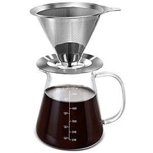 Pour over coffee machine: Double Layer Filter, Drip Coffee Maker, Pour Over Coffee Dripper, Reusable Filter, Permanent Filter, Coffee Maker Pour Over, Manual Coffee Maker, Camping Coffee