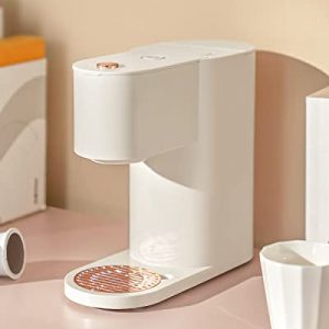 LIGHT 'N' EASY Single Serve Coffee Maker, K-cup Coffee Brewer with One-Press Fast Brew Technology, K-Nano (Creme White)