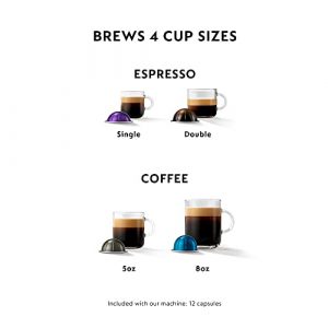 Nespresso Vertuo Coffee and Espresso Maker by De'Longhi, Piano Black with Aeroccino Milk Frother