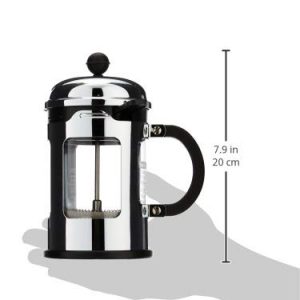Bodum Chambord 4 Cup French Press Coffee Maker with Locking Lid Stainless Steel, 17-Ounce