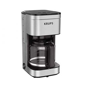 KRUPS Simply Brew Family Drip Coffee Maker, 10-cup, Black & Stainless Steel