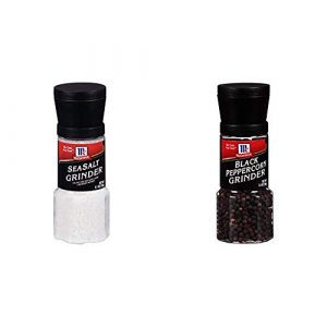 McCormick Grinders Sea Salt Grinder, 6.1 oz with McCormick Black Peppercorn Grinder, 2.5 oz