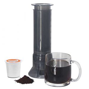 BLACKSMITH FAMILY Portable Travel Coffee Maker Press, Camping Coffee Press, Travel K Cup Coffee Maker - Instantly Makes Delicious Coffee without Bitterness, Compatible with K Cup Pods and Your Favourite Ground Coffee, 4~12 OZ One Shot