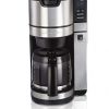 Hamilton Beach Programmable Coffee Maker with Built-In Auto-Rinsing Beans Grinder and Glass Carafe, 12 Cups, Black (45505)