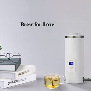 iMiGoo Portable Coffee Maker 8 OZ - Single Cup Coffee Percolator - Tea Maker - Electric Kettle - 304 Stainless Steel - AC 110-120V White