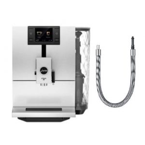 Jura ENA 8 Automatic Coffee Machine (Nordic White) and Milk Tube with Stainless Steel Casing Bundle (2 Items)