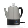 Gastrorag 4 Cup Electric Coffee Percolator, Stainless Steel, Gray