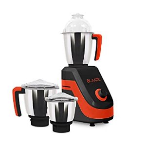 BLAAZE 110V Powerful 800W Mixer Grinder w/ 3 Stainless Steel Jars & Blades – Perfect for Dry & Wet Fine Grinding – Dosa batters, Indian Curry Spices Coconut Chutney Grinding Mixing – 1 Year Warranty