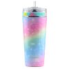 Ice Shaker 26oz Stainless Steel Tumbler as seen on Shark Tank | Vacuum Insulated Bottle with Flex Lid and Straw for Hot and Cold Drinks (Unicorn) | Gronk Shaker