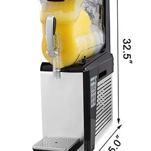VBENLEM 110V Slushy Machine 10L Margarita Frozen Drink Maker 600W Automatic Clean Day and Night Modes for Supermarkets Cafes Restaurants Snack Bars Commercial Use