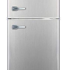 Frigidaire EFR341, 3.2 cu ft 2 Door Fridge and Freezer, Platinum Series, Stainless Steel, Double