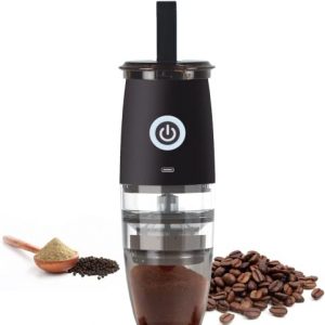 Portable Burr Coffee Grinder,Electric/Manual 2-in-1 Cafe Grind, Adjustable Burr Mill with 5 Precise Grind Scale for Drip/Espresso/ Pour over/Percolator/Cold Brew (Black)