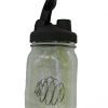 Masun Mason jar Protein Shaker Pour lid and whisk ball (Black Wide Mouth 1 Pack)