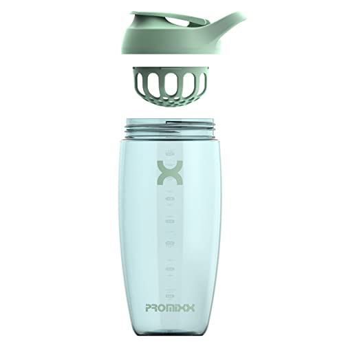 PROMiXX Shaker Bottle - Premium Protein Shaker Cup for Protein Mixes and Supplement Shakes - Easy Clean, Durable Cup (24oz, Seagrass Green)
