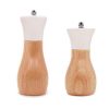 Salt Grinder White Wooden Pepper Grinder Sea Salt And Pepper Grinders Set 5” And 6” Salt Mills of Oilcan Shaped For Blue Or White By Tessie & Jessie (Oilcan, White)