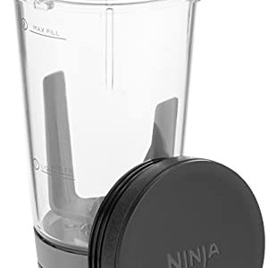 Ninja XSK18PNBL Foodi Power Nutri XL Making Thick Smoothie Bowls, Nut Butters, and Blender Ice Cream, 18-Ounces, Clear and Grey