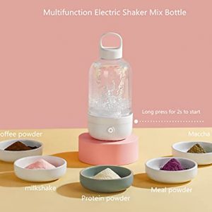 Upgrade 400ml Protein Powder Mixer Shaker Bottle,Electric Vortex Mixing Cups for Coffee,Protein,Milk,Maccha Powder,Suitable for Gym,Yoga.