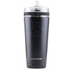 Ice Shaker 26oz Stainless Steel Tumbler as seen on Shark Tank | Vacuum Insulated Bottle with Flex Lid and Straw for Hot and Cold Drinks (Black) | Gronk Shaker