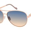 Jessica Simpson womens J5596 Iconic Metal UV Protective Women s Aviator Sunglasses Glam Gifts for Women 60 mm, Rose Gold, mm US