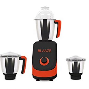BLAAZE 110V Powerful 800W Mixer Grinder w/ 3 Stainless Steel Jars & Blades – Perfect for Dry & Wet Fine Grinding – Dosa batters, Indian Curry Spices Coconut Chutney Grinding Mixing – 1 Year Warranty