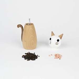 Peterson Housewares Cat Salt or Pepper Mill - Wooden Spice Grinder