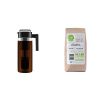 Takeya Patented Deluxe Cold Brew Iced Coffee Maker with Airtight Seal & Silicone Handle, 2 Quart & Tiny Footprint Coffee - Organic Cold Brew Cold Press Elixir | Ground Coffee | 16 Ounce