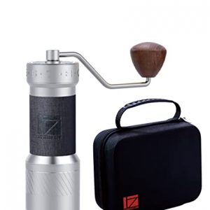 1Zpresso K-PLUS Manual Coffee Grinder with Assembly Consistency Grind Stainless Steel Conical Burr, Intuitive Numerical External Adjustable Setting, Magnet Catch Cup Capacity 40g