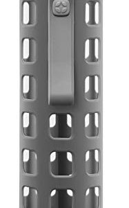 Ello Syndicate Glass Water Bottle with One-Touch Flip Lid, Grey , 20-ounce