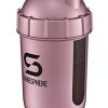 ShakeSphere Tumbler VIEW: Protein Shaker Bottle with Side Window 24oz ● Capsule Shape Mixing ● Easy Clean Up ● No Blending Ball Needed ● BPA Free ● Mix & Drink Shakes, Smoothies, More(Rose Gold)