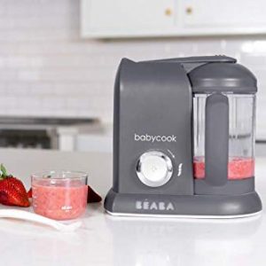 BEABA Babycook Solo 4 in 1 Baby Food Maker Baby Food Processor Baby Food Blender, Baby Food Steamer, Homemade Baby Food, Make Fresh Healthy Baby Food at Home, Large 4.5 Cup Capacity, Charcoal