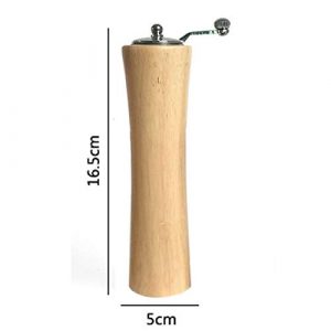 Doyingus Wood Manual Pepper Grinder Mill Adjustable Ceramic Core Stainless Steel Long Crank Grinder